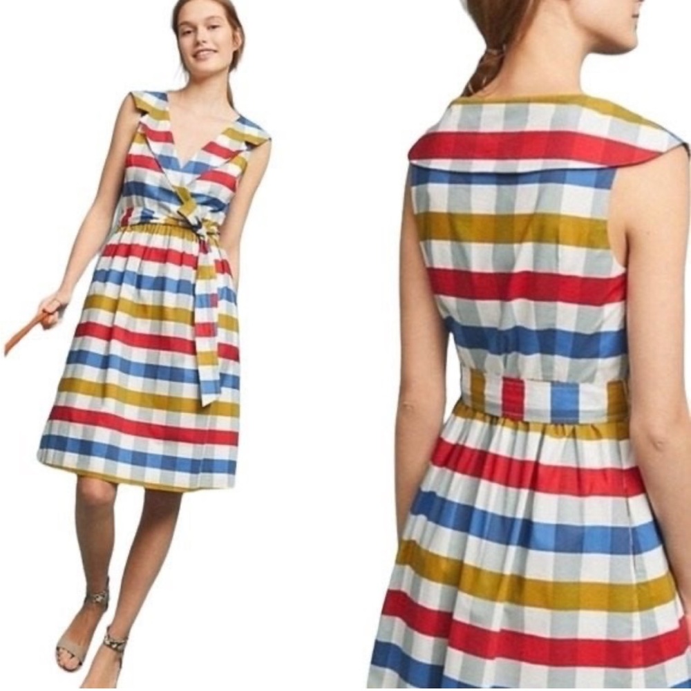 Maeve Blue and Red Midi Sundress
